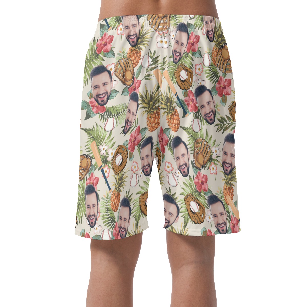 Tropical Custom Face Baseball Summer Beach Shorts For Men