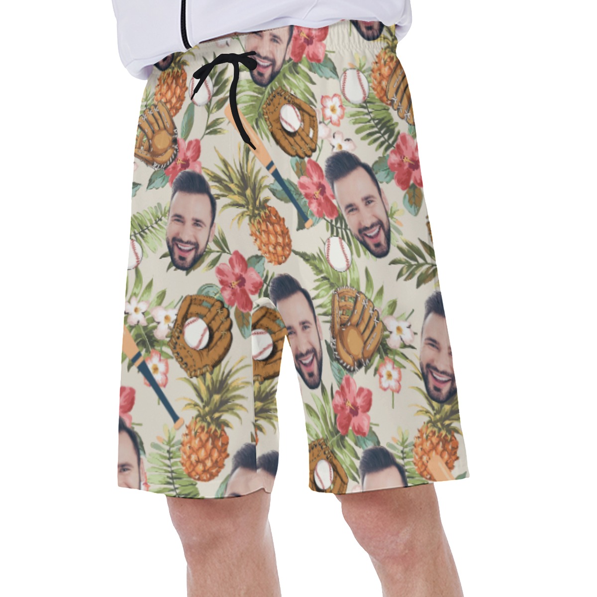 Tropical Baseball Custom Face Men's Hawaiian Swimwear