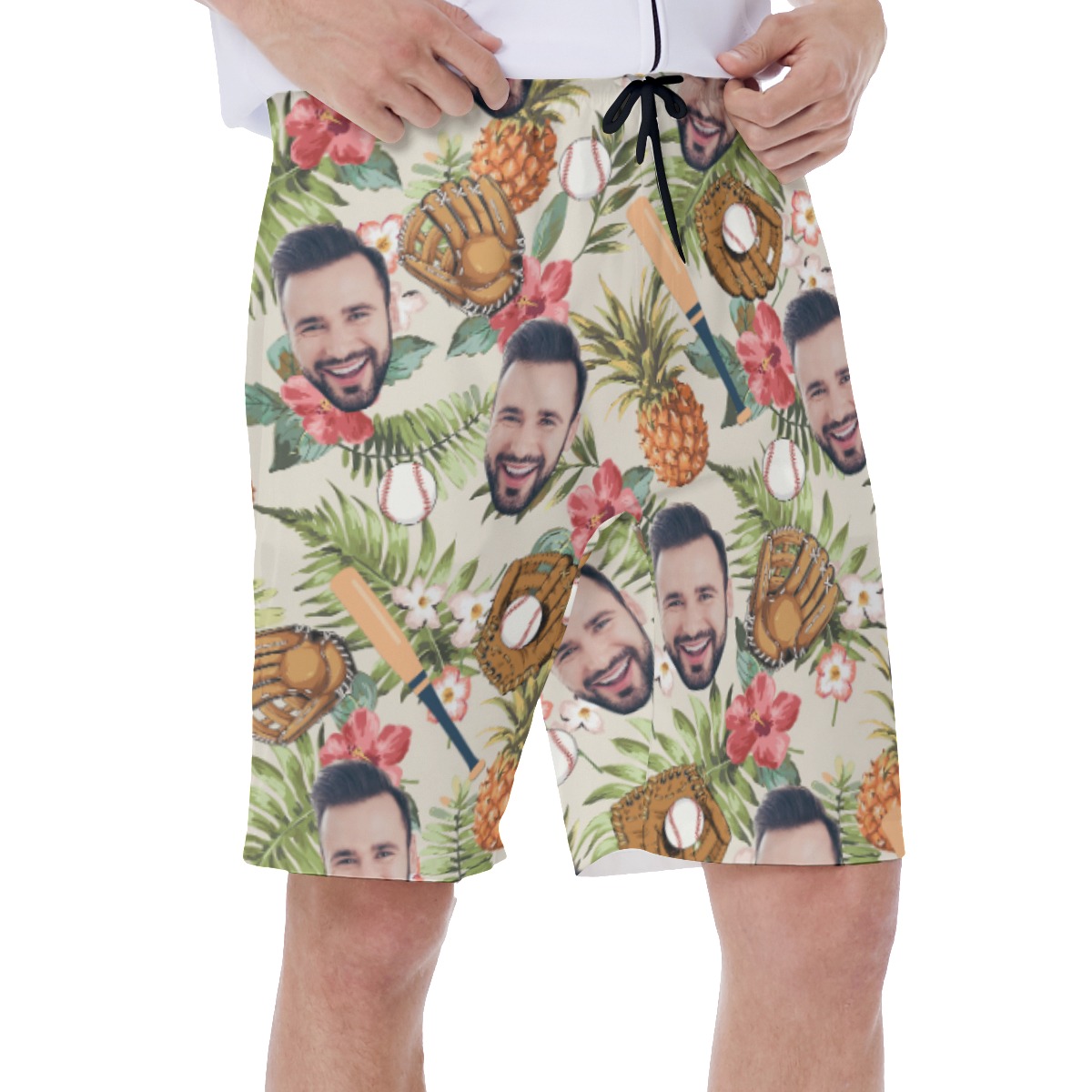 Tropical Baseball Custom Face Men's Hawaiian Swimwear