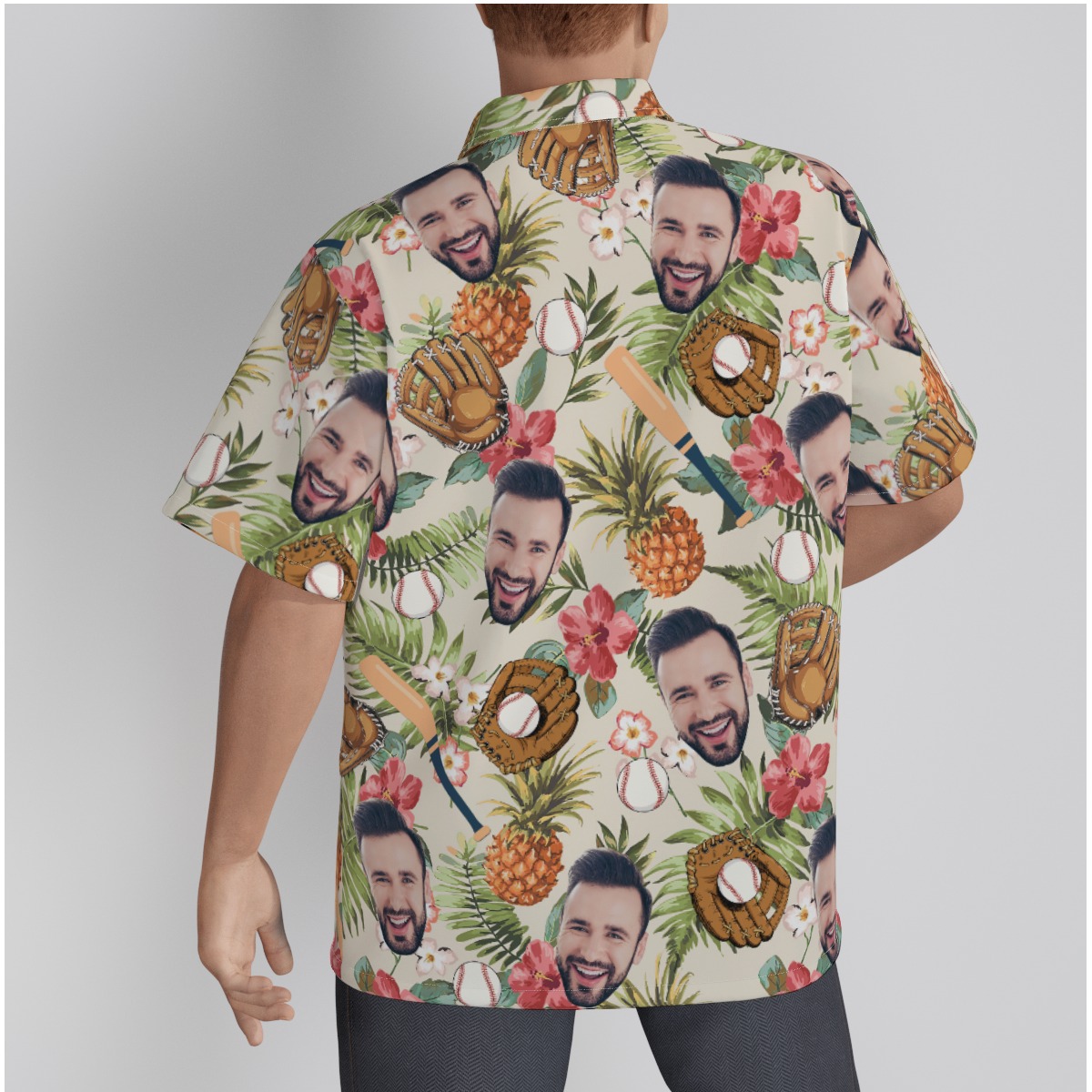 Baseball Lover Custom Face Hawaiian Shirt