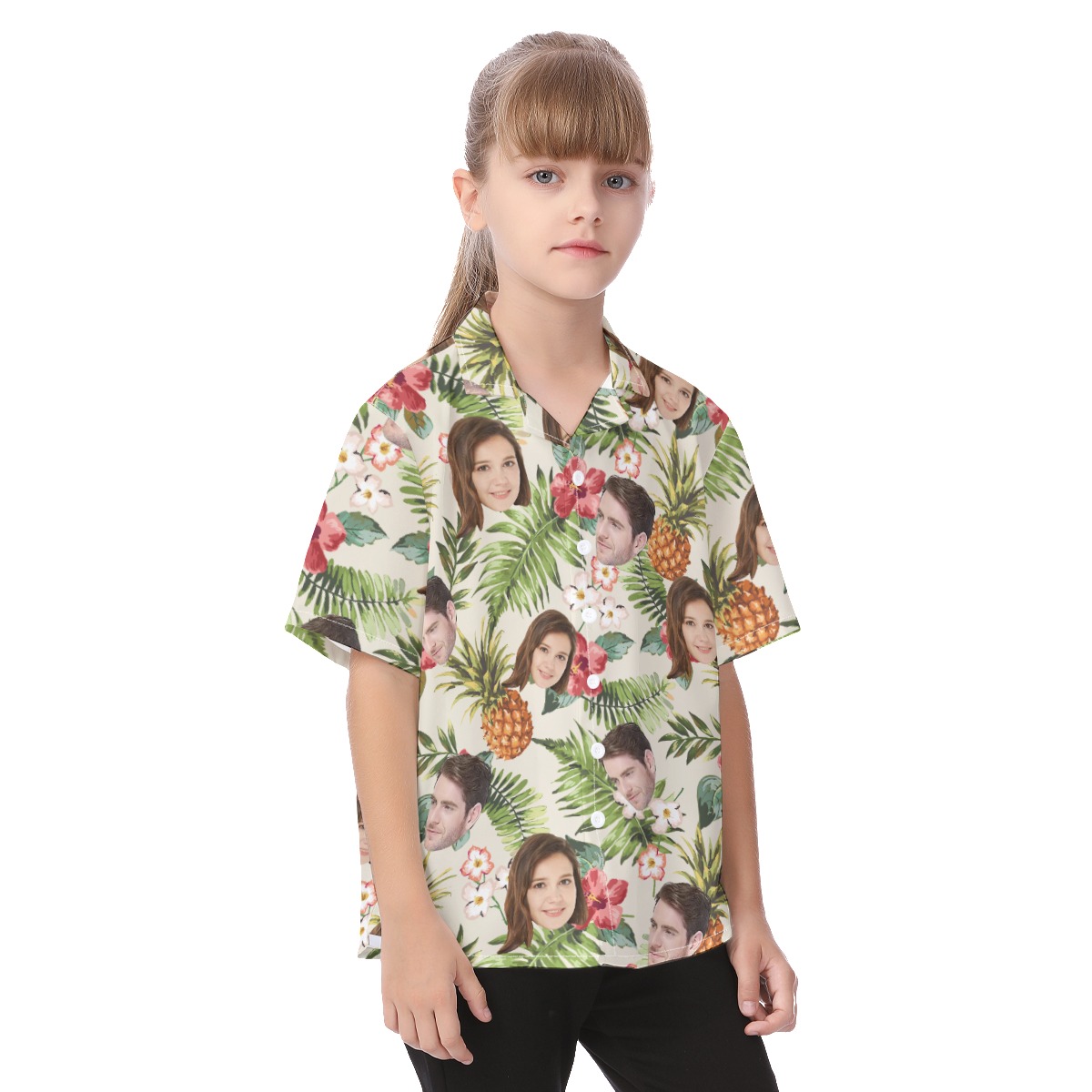 Cute Custom 2 Faces Tropical Hawaiian Shirt For Kids