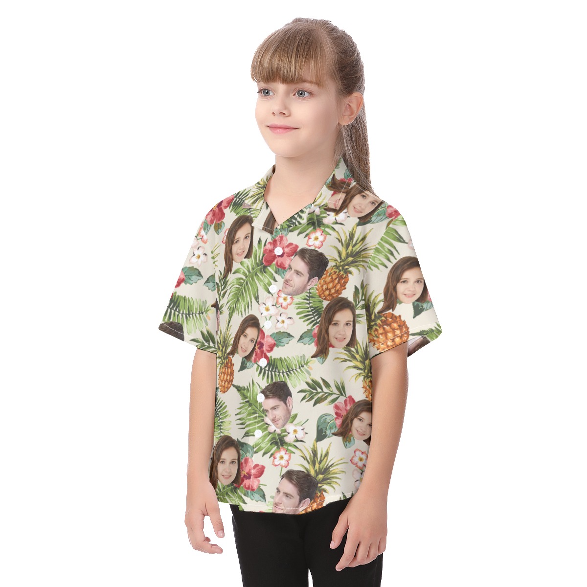 Cute Custom 2 Faces Tropical Hawaiian Shirt For Kids