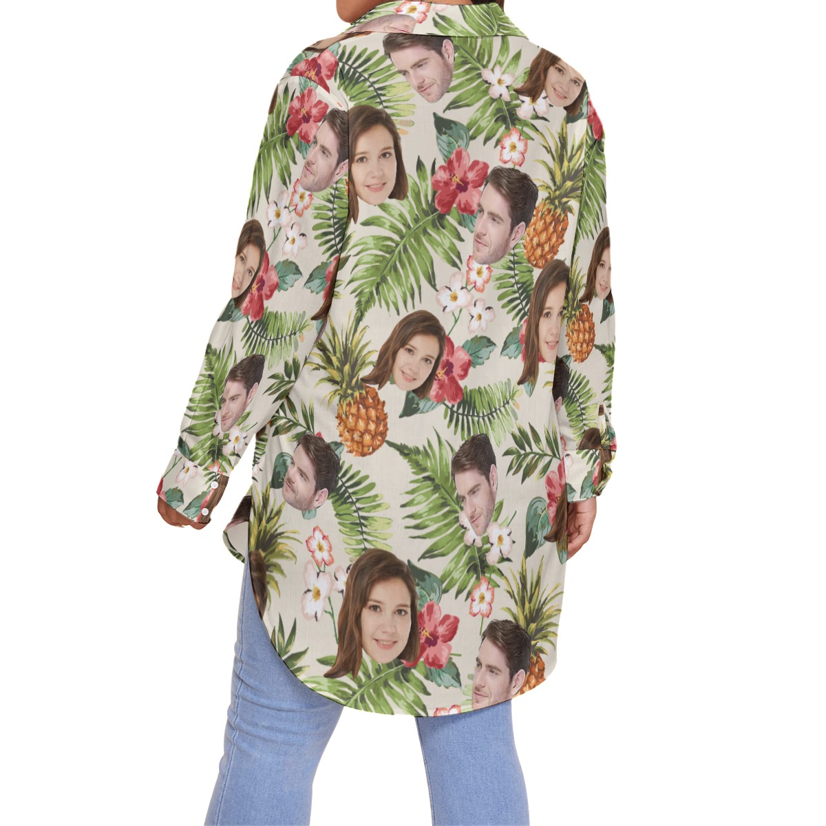 Custom 2 Faces Women's Tropical Hawaiian Blouse