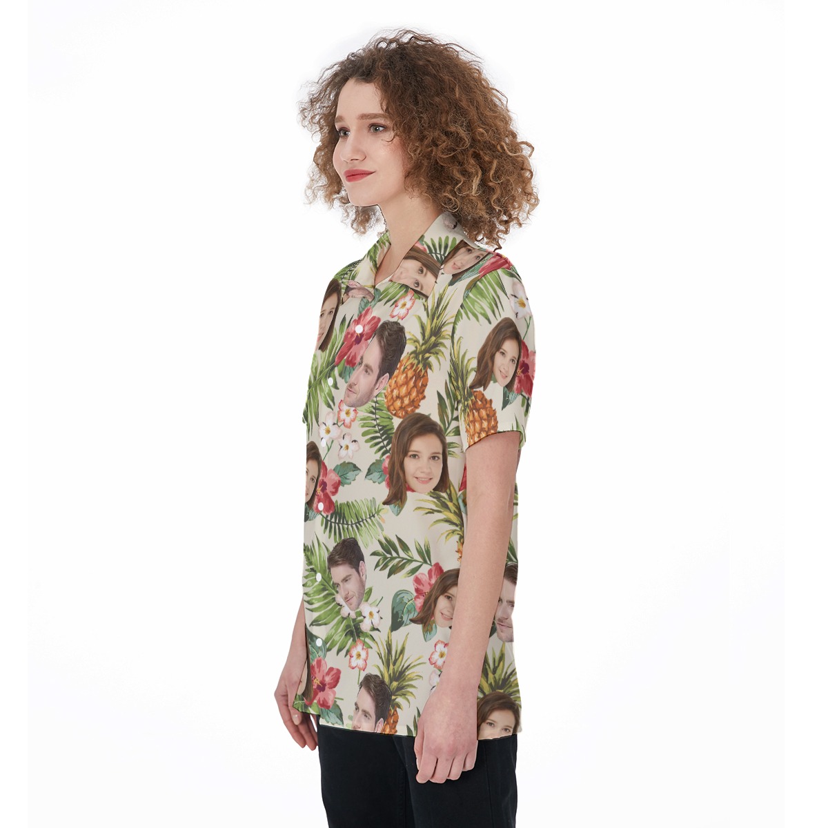 Custom Tropical Pineapple Women's Aloha Shirt With 2 Faces