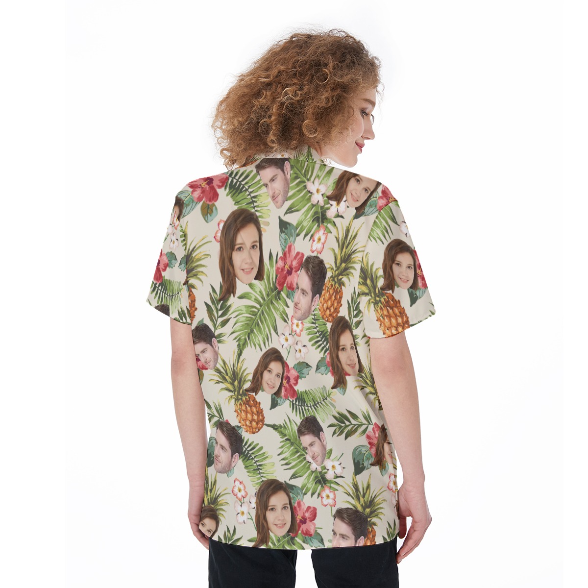 Custom Tropical Pineapple Women's Aloha Shirt With 2 Faces