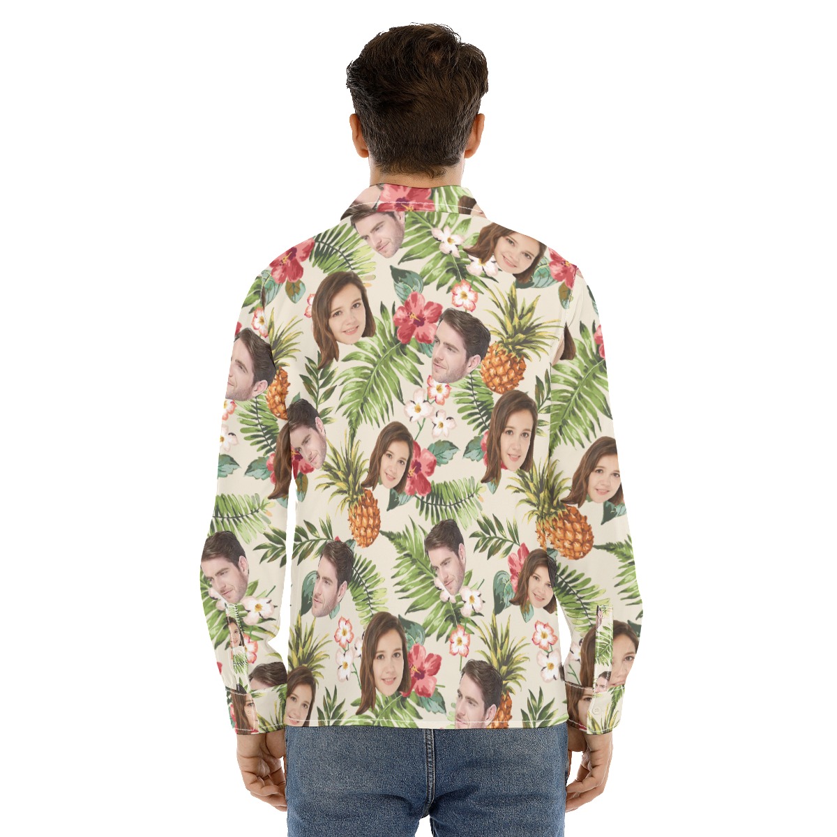 Custom Tropical Long Sleeve Hawaiian Shirt With 2 Faces