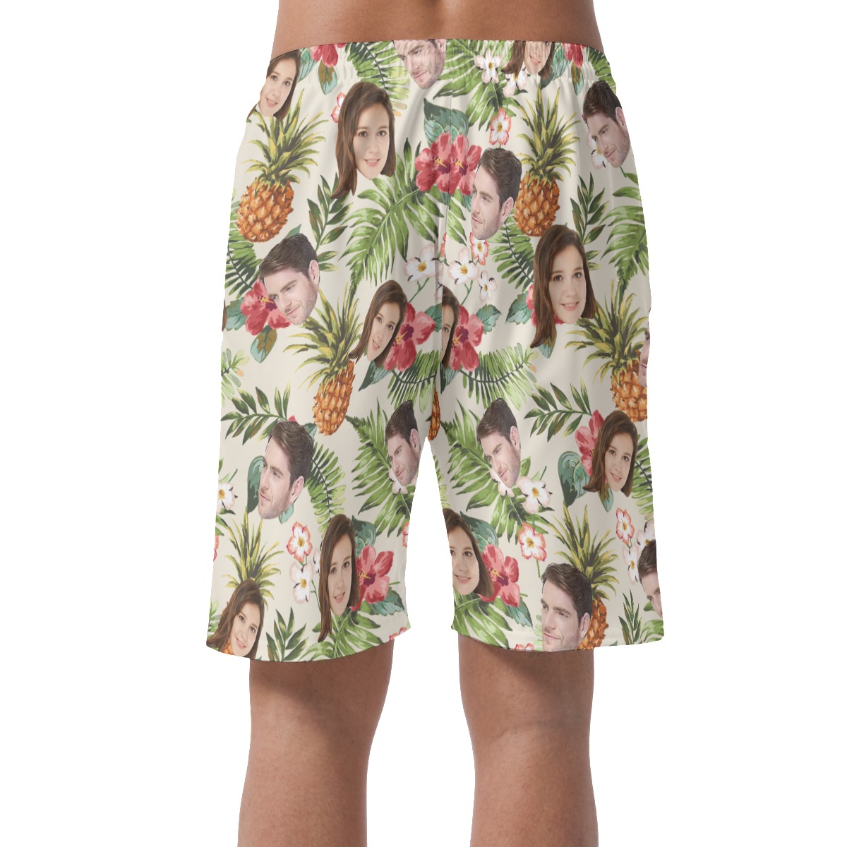 Men's Custom Summer Hawaiian Beach Shorts With 2 Faces