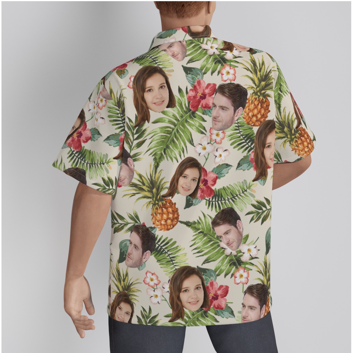 Tropical Custom Face Hawaiian Shirt For Couple