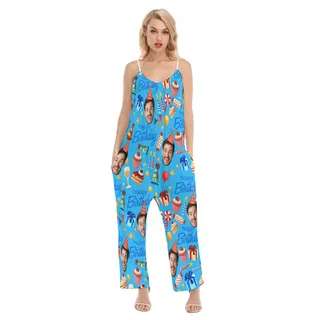 Custom Face Birthday Hawaiian Jumpsuit For Women