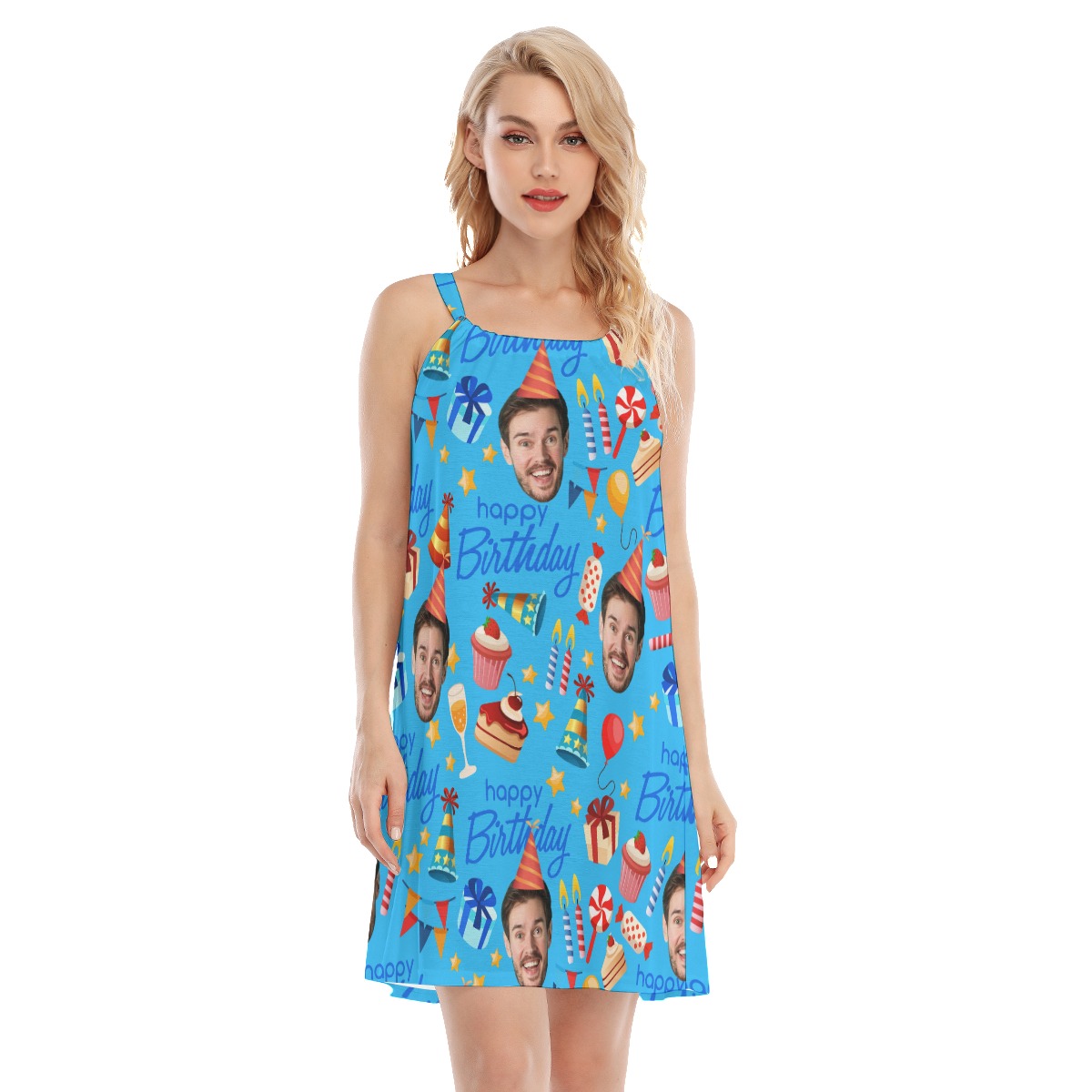 Custom Face Happy Birthday Hawaiian Dress For Women - variant image 1