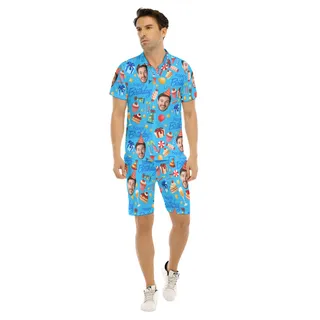 Custom Face Birthday Hawaiian Shirt And Shorts For Men