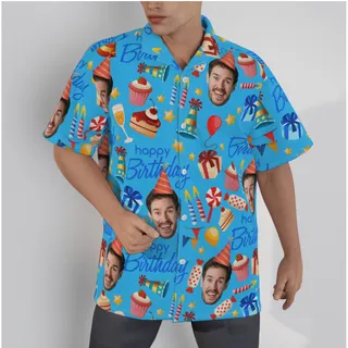 Funny Custom Face Birthday Hawaiian Shirt For Men
