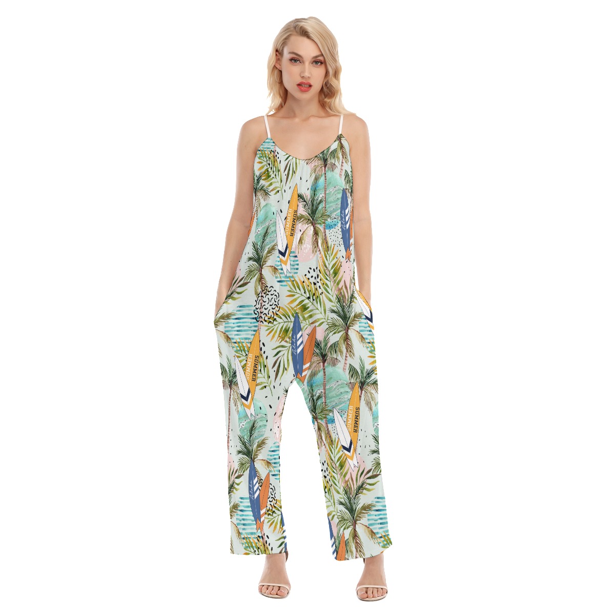 Funny Surfing Boards Women's Loose Cami Jumpsuit - variant image 1