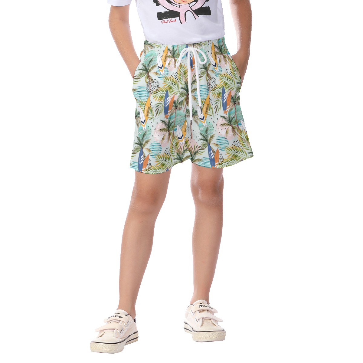 Cool Surfing Boards Tropical Summer Beach Shorts For Kids - variant image 1