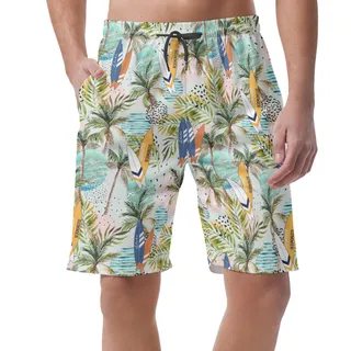 Cool Tropical Surfing Board Summer Beach Shorts For Men