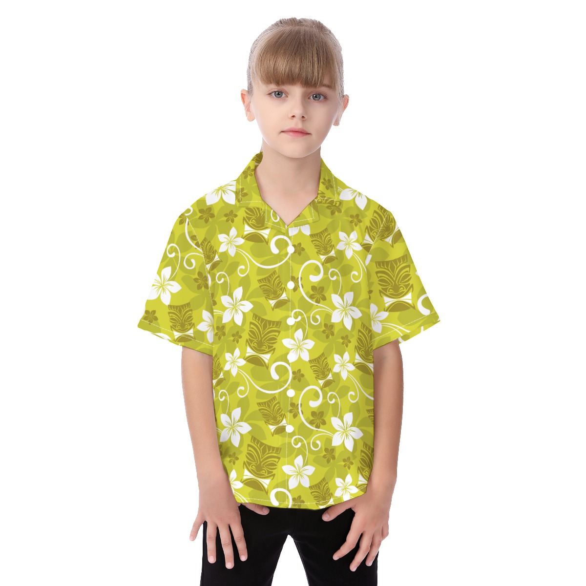Kid's Flower Tiki Hawaiian Shirt - variant image 1
