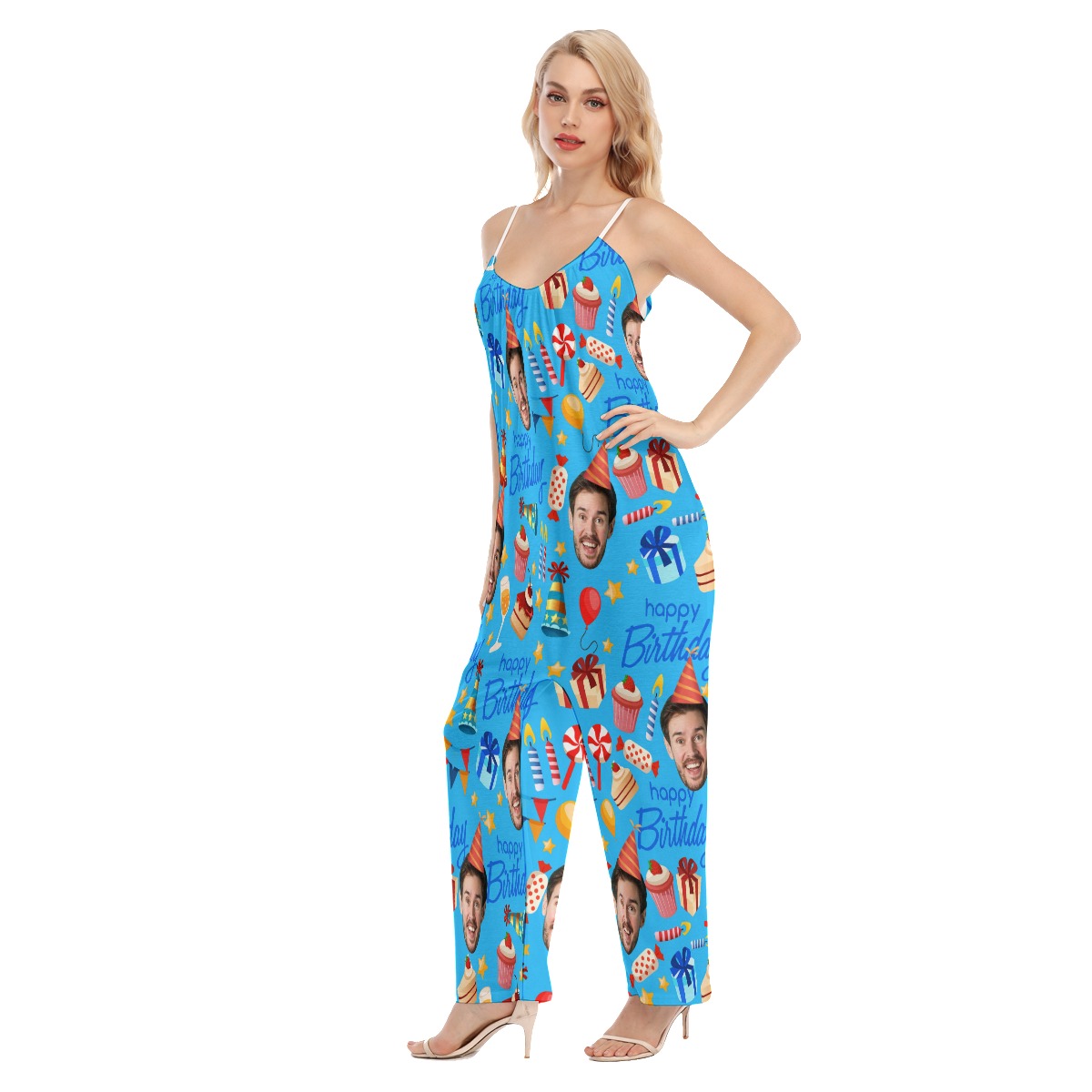 Custom Face Birthday Hawaiian Jumpsuit For Women