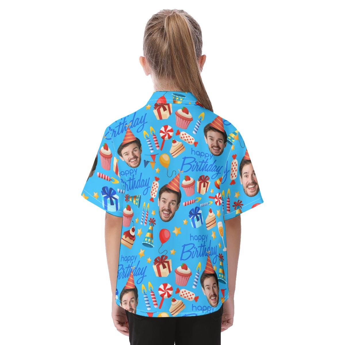 Custom Face Birthday Party Hawaiian Shirt For Kids