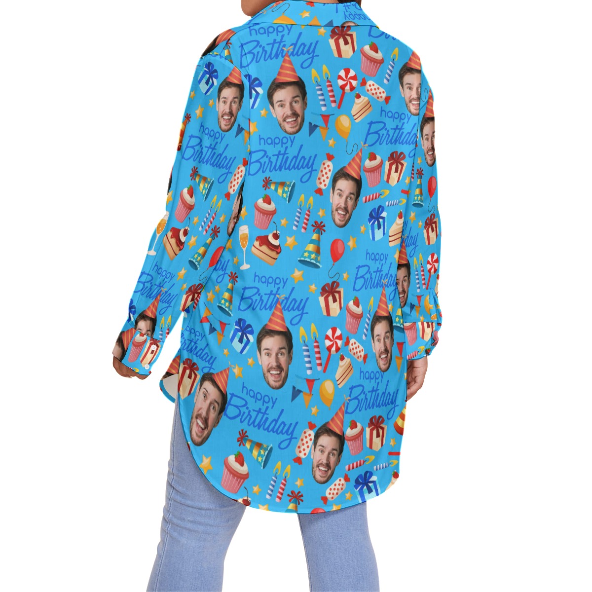 Custom Face Happy Birthday Women's Plus Size Shirt