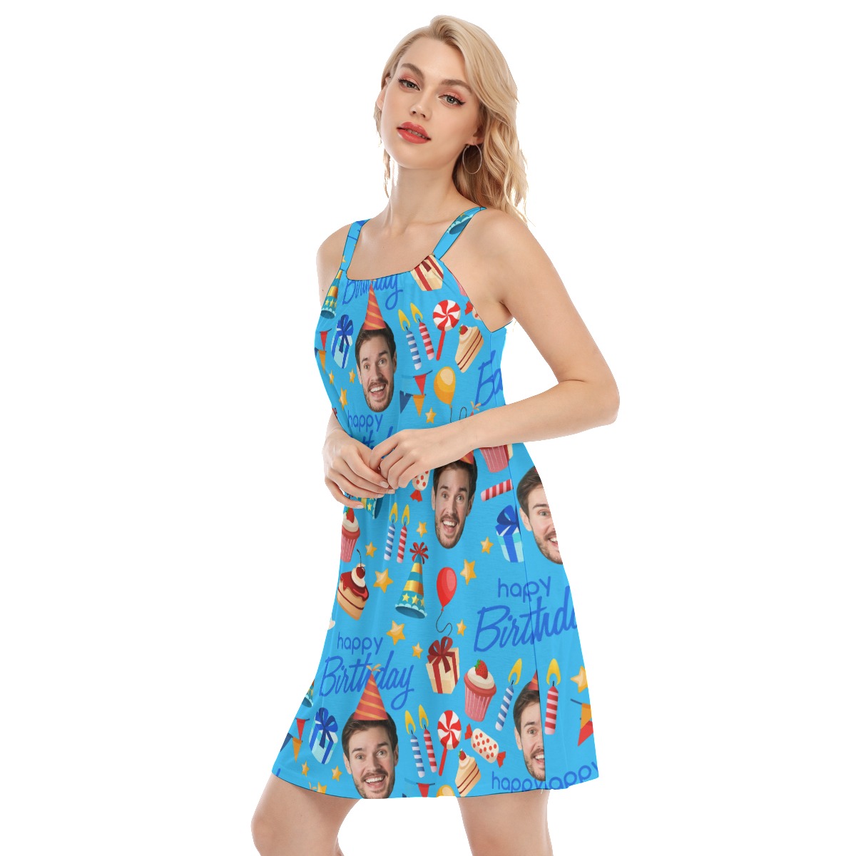 Custom Face Happy Birthday Hawaiian Dress For Women