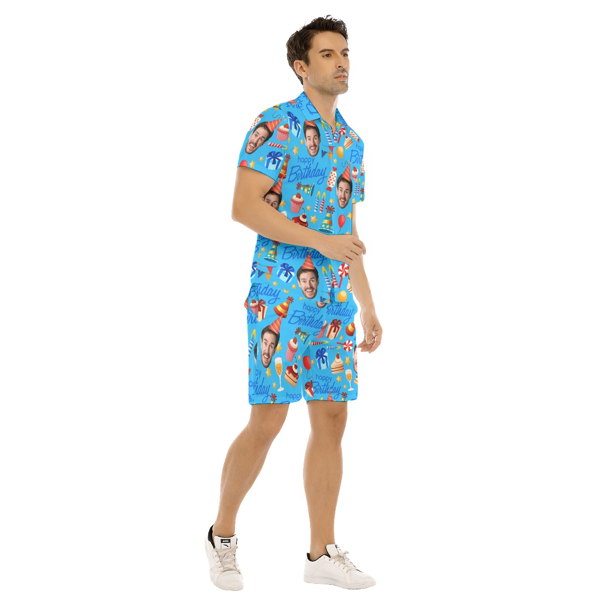Custom Face Birthday Hawaiian Shirt And Shorts For Men
