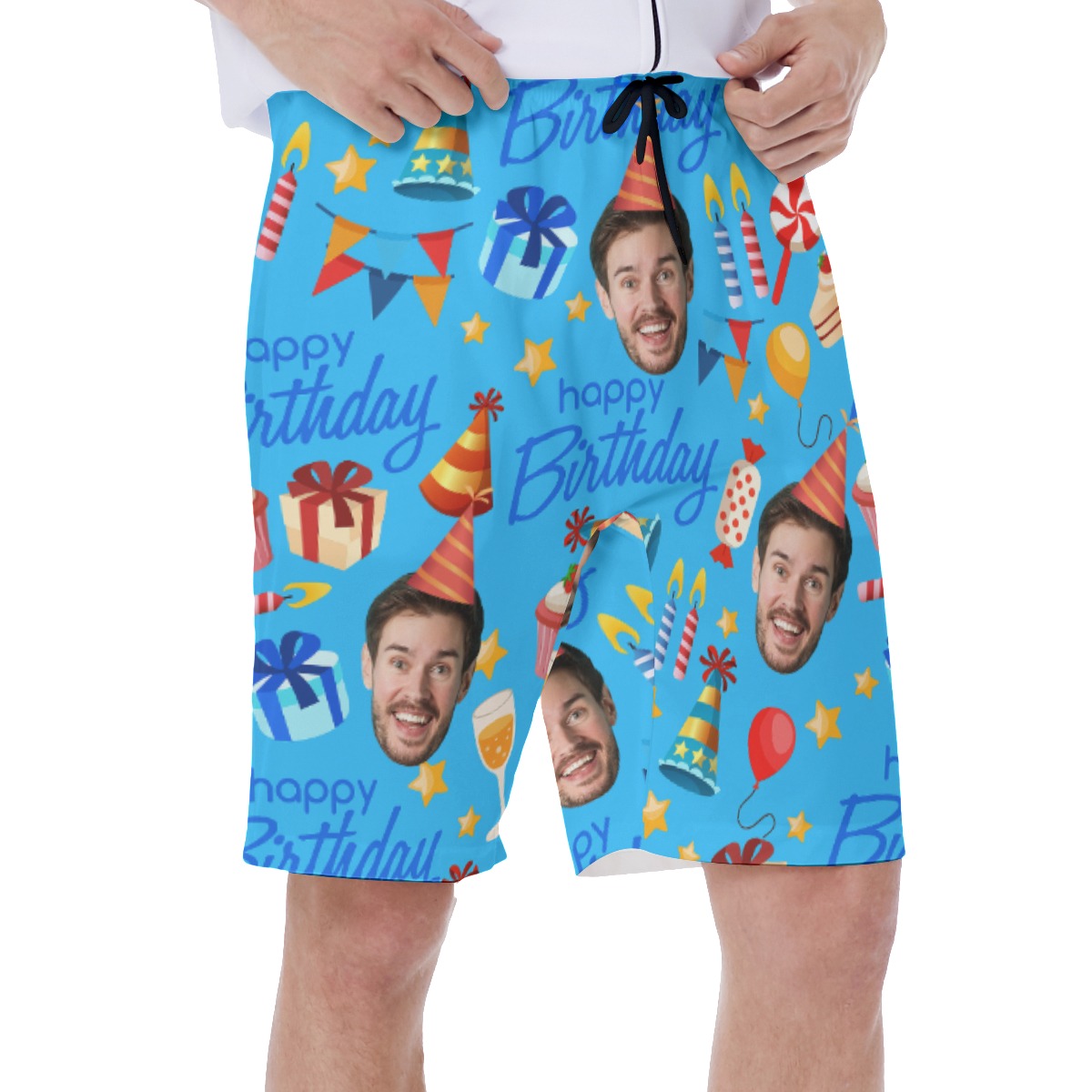 Custom Face Birthday Hawaiian Swim Trunks For Men