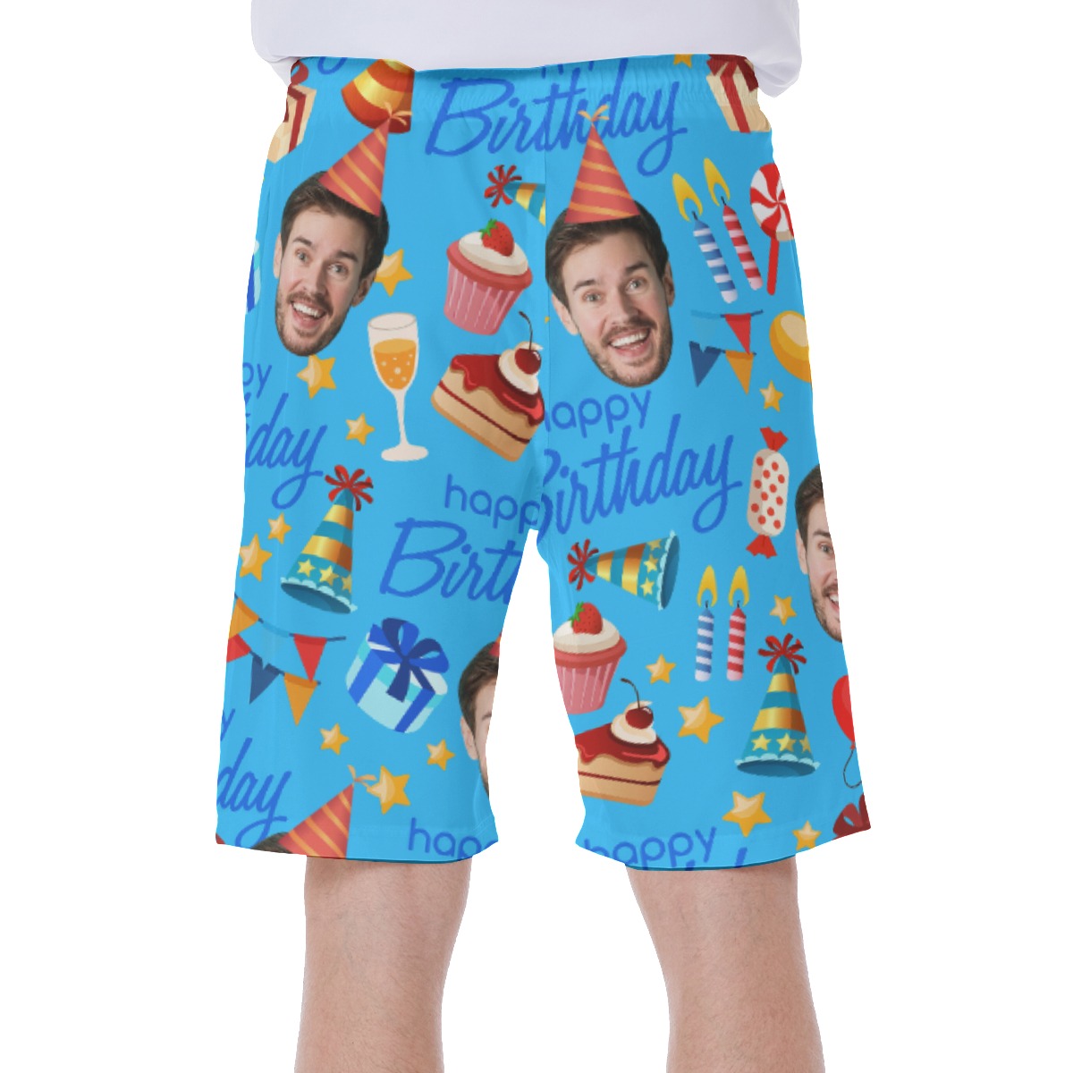 Custom Face Birthday Hawaiian Swim Trunks For Men