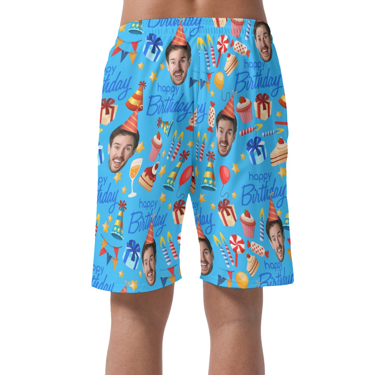 Custom Face Happy Birthday Shorts For Men
