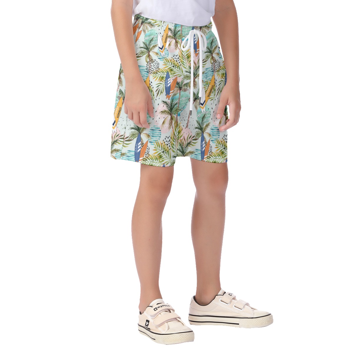 Cool Surfing Boards Tropical Summer Beach Shorts For Kids
