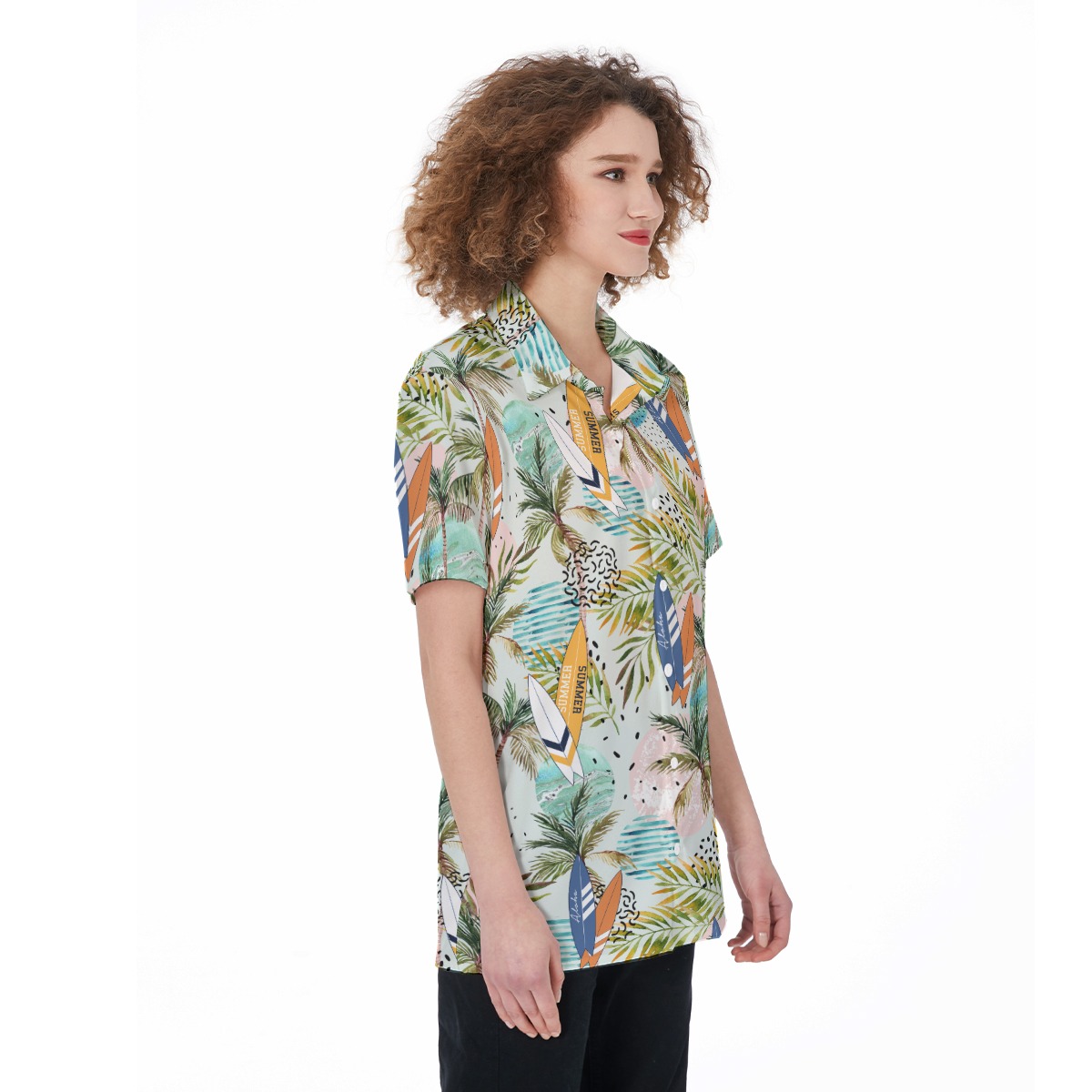 Surfing Boards Tropical Aloha Shirt For Women