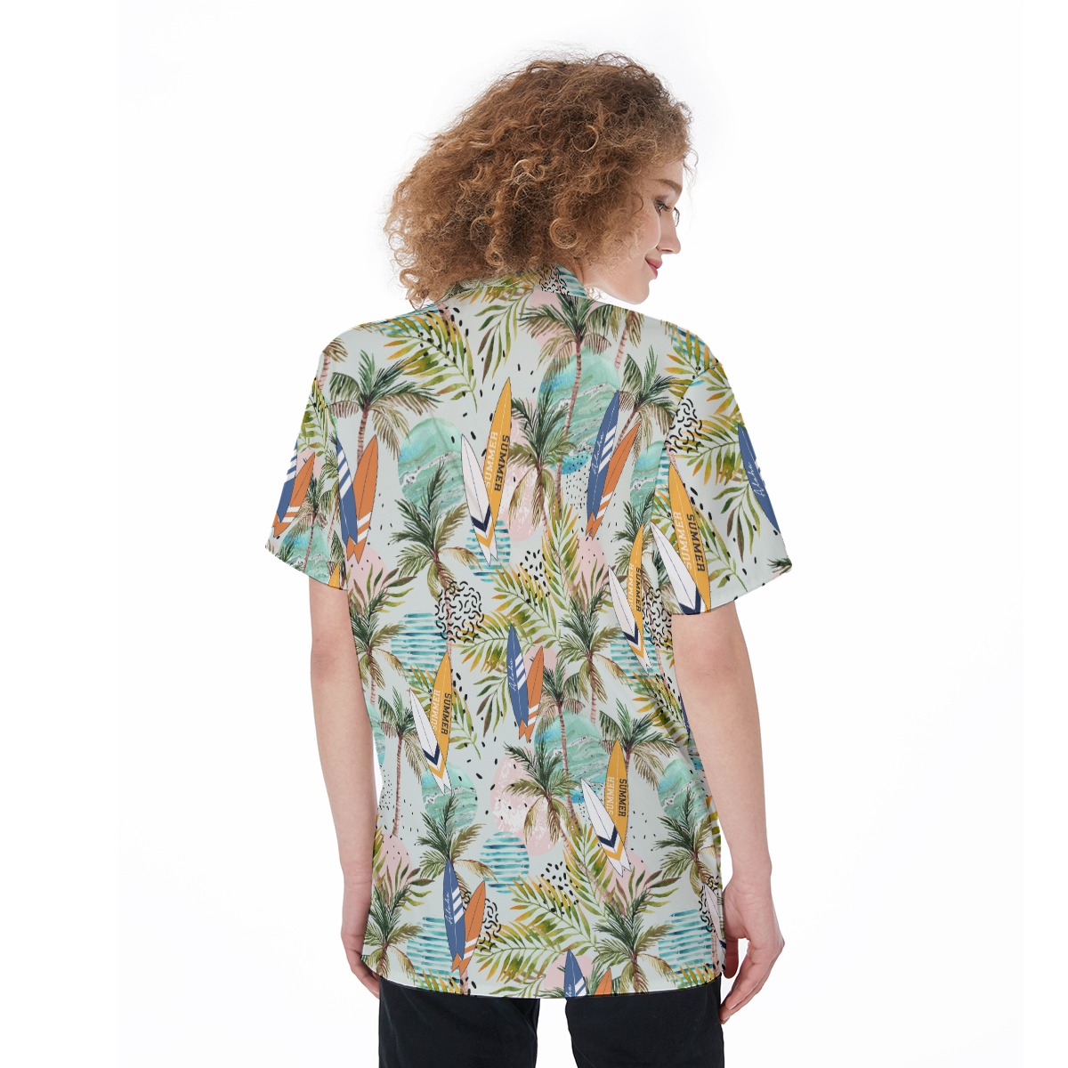 Surfing Boards Tropical Aloha Shirt For Women