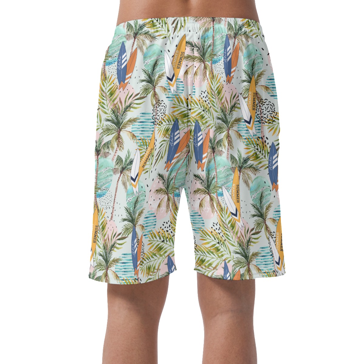 Cool Tropical Surfing Board Summer Beach Shorts For Men