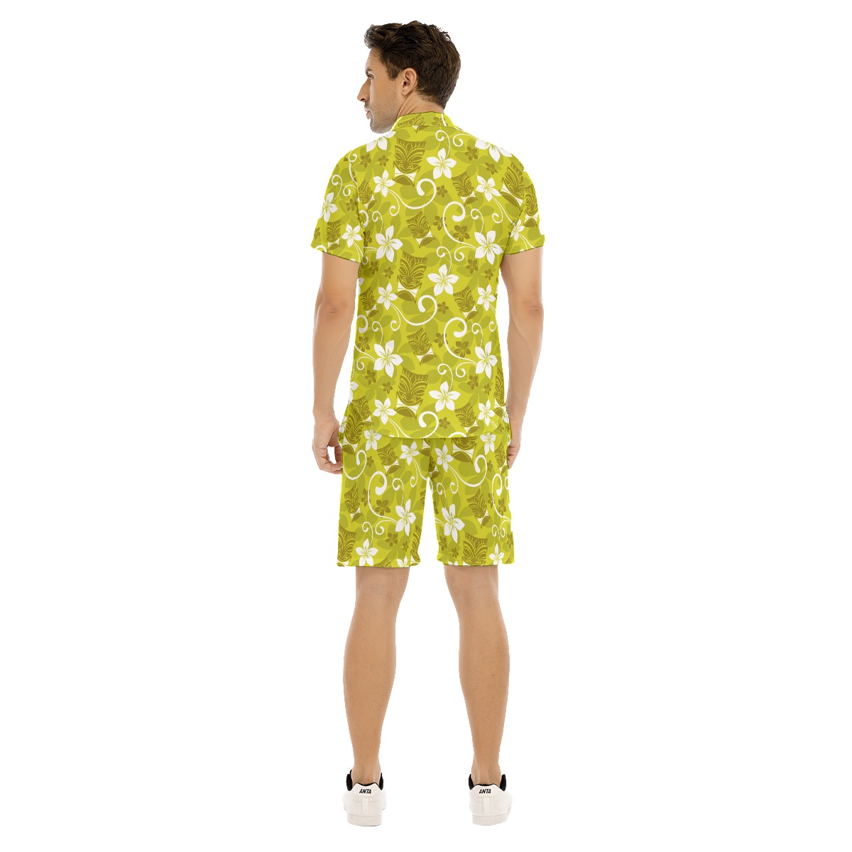 Men's Tiki Luau Floral Hawaiian Shirt And Shorts