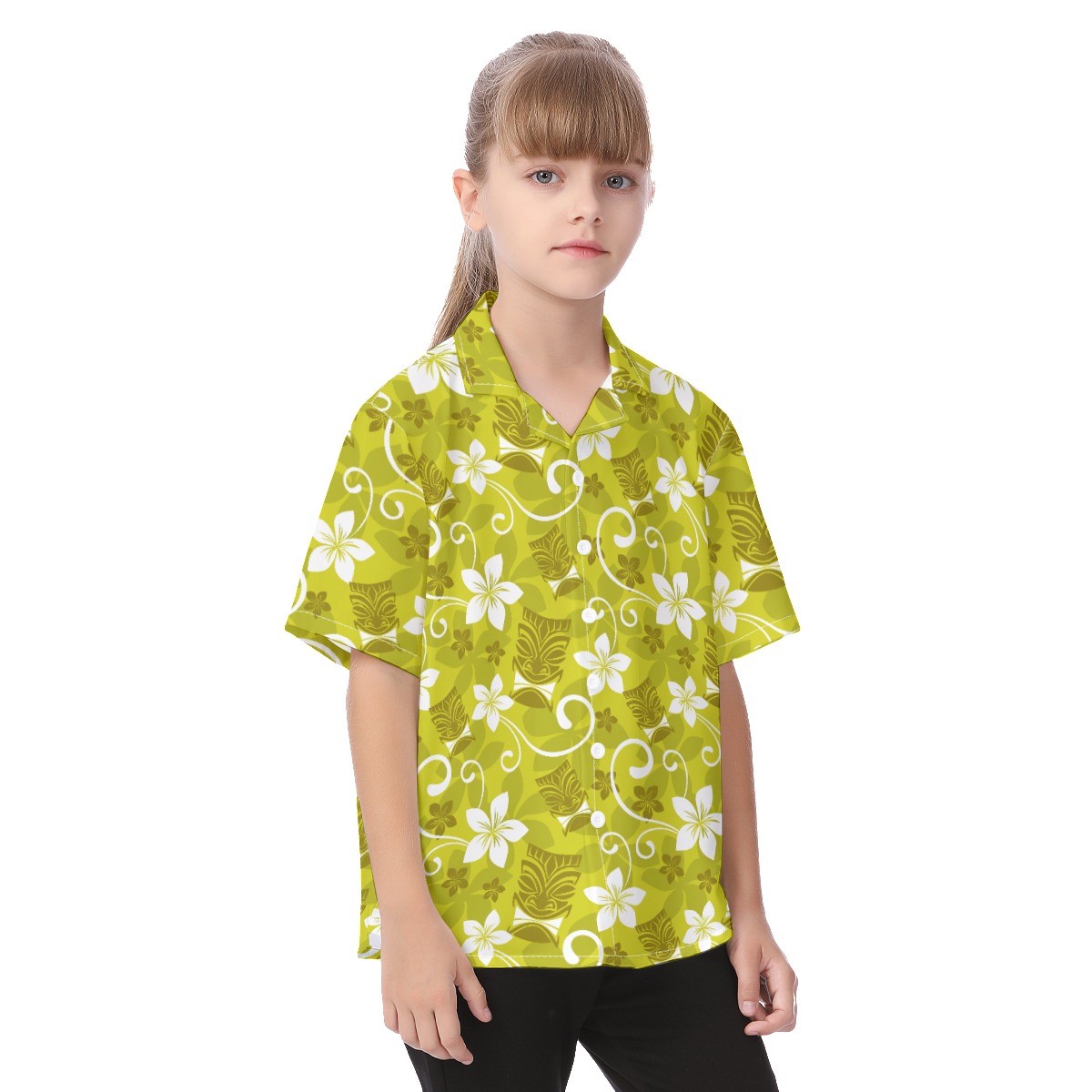 Kid's Flower Tiki Hawaiian Shirt