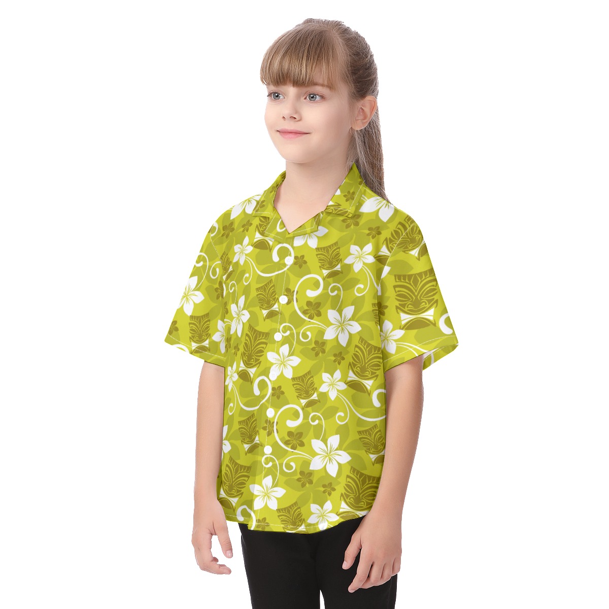 Kid's Flower Tiki Hawaiian Shirt
