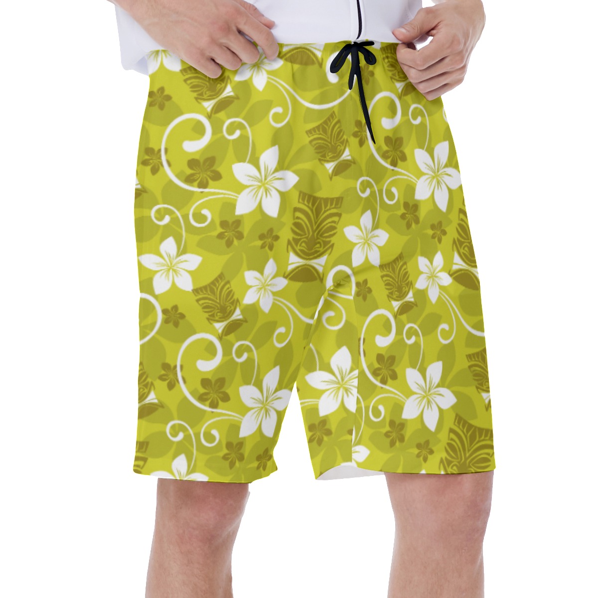 Tropical Tiki Hawaiian Swim Trunks For Men