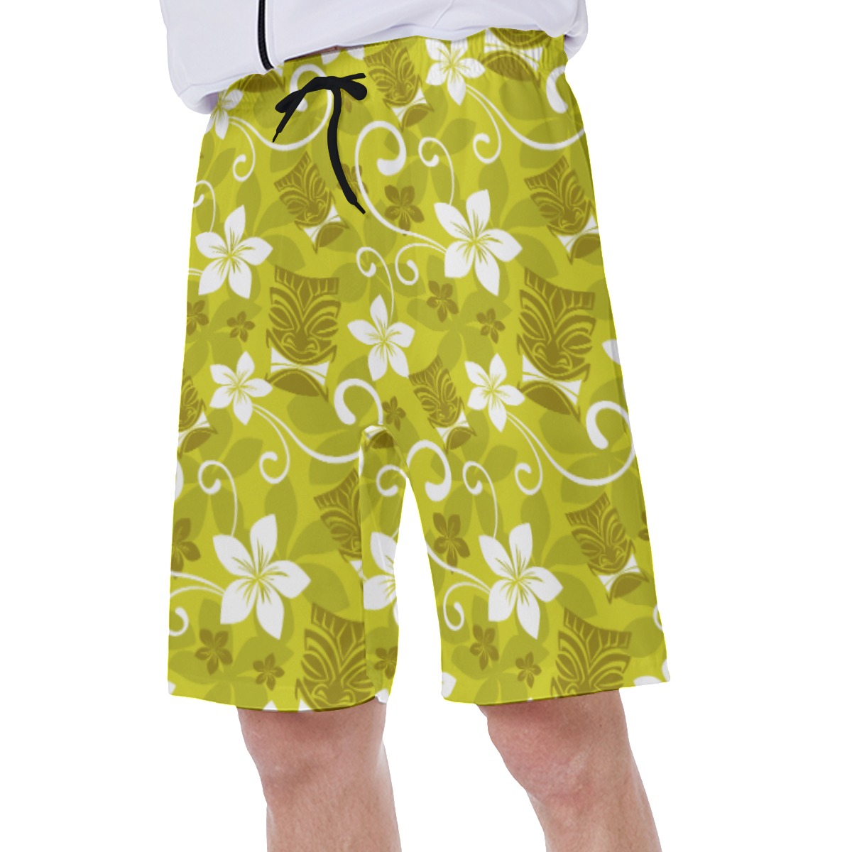 Tropical Tiki Hawaiian Swim Trunks For Men