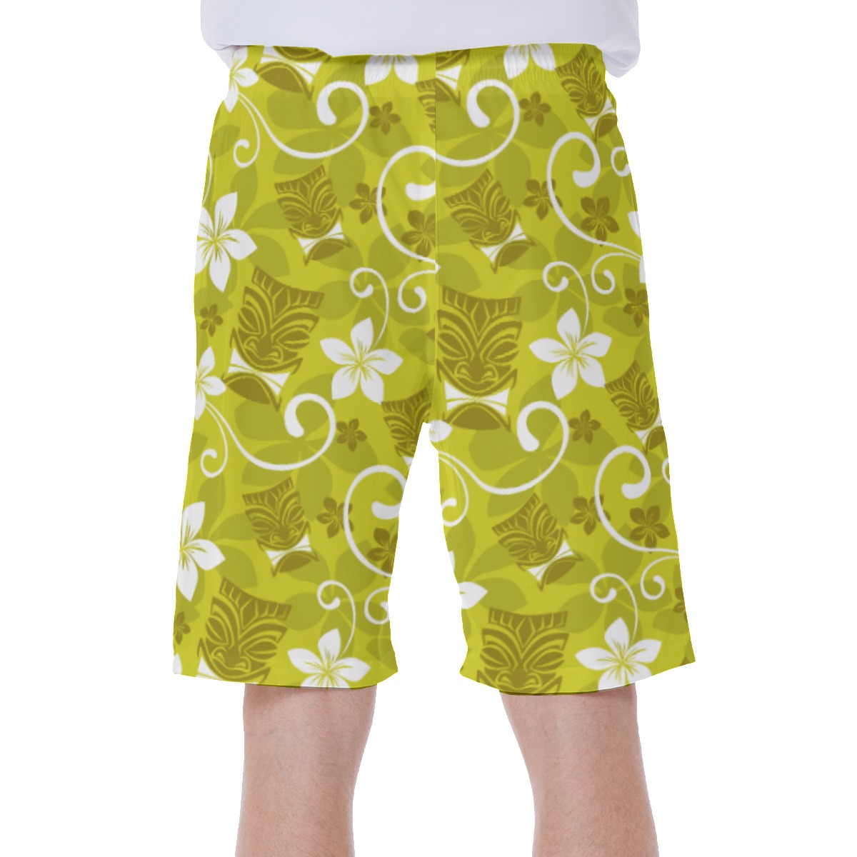 Tropical Tiki Hawaiian Swim Trunks For Men