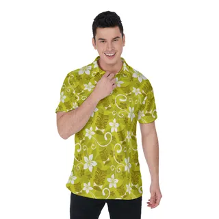 Men's Luau Tiki Polo Hawaiian Shirt