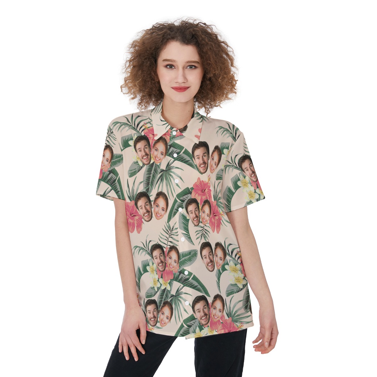 Custom Face Women's Tropical Shirt - variant image 1