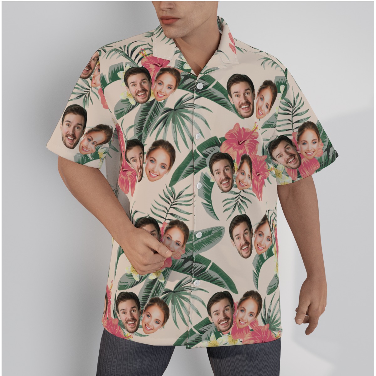 Unique Custom Face Hawaiian Button Up Shirt - variant image 1