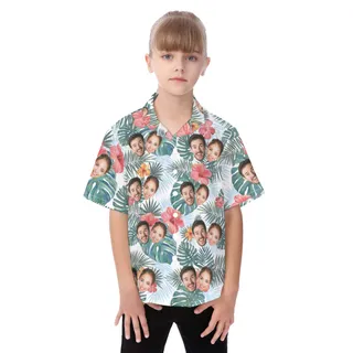 Custom Kid's Hawaiian Shirt With Multiple Faces