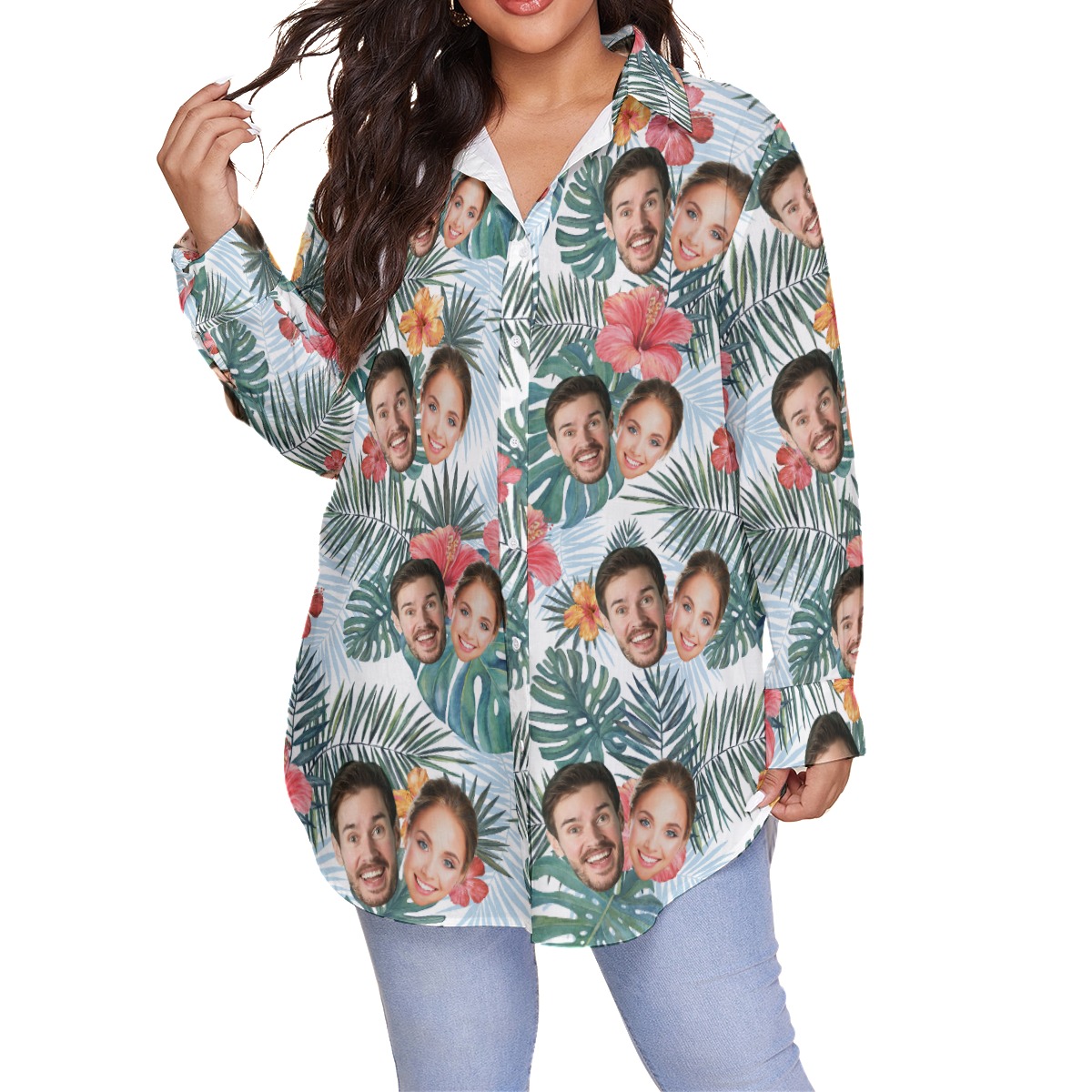 Custom Plus Size Hawaiian Shirt With Multiple Faces - variant image 1