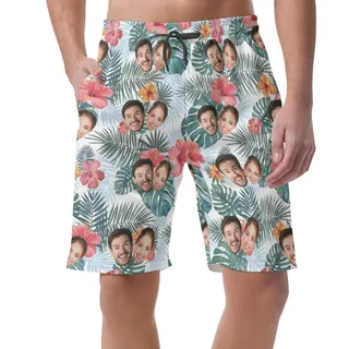 Funny Custom 2 Face Men Shorts With Pockets
