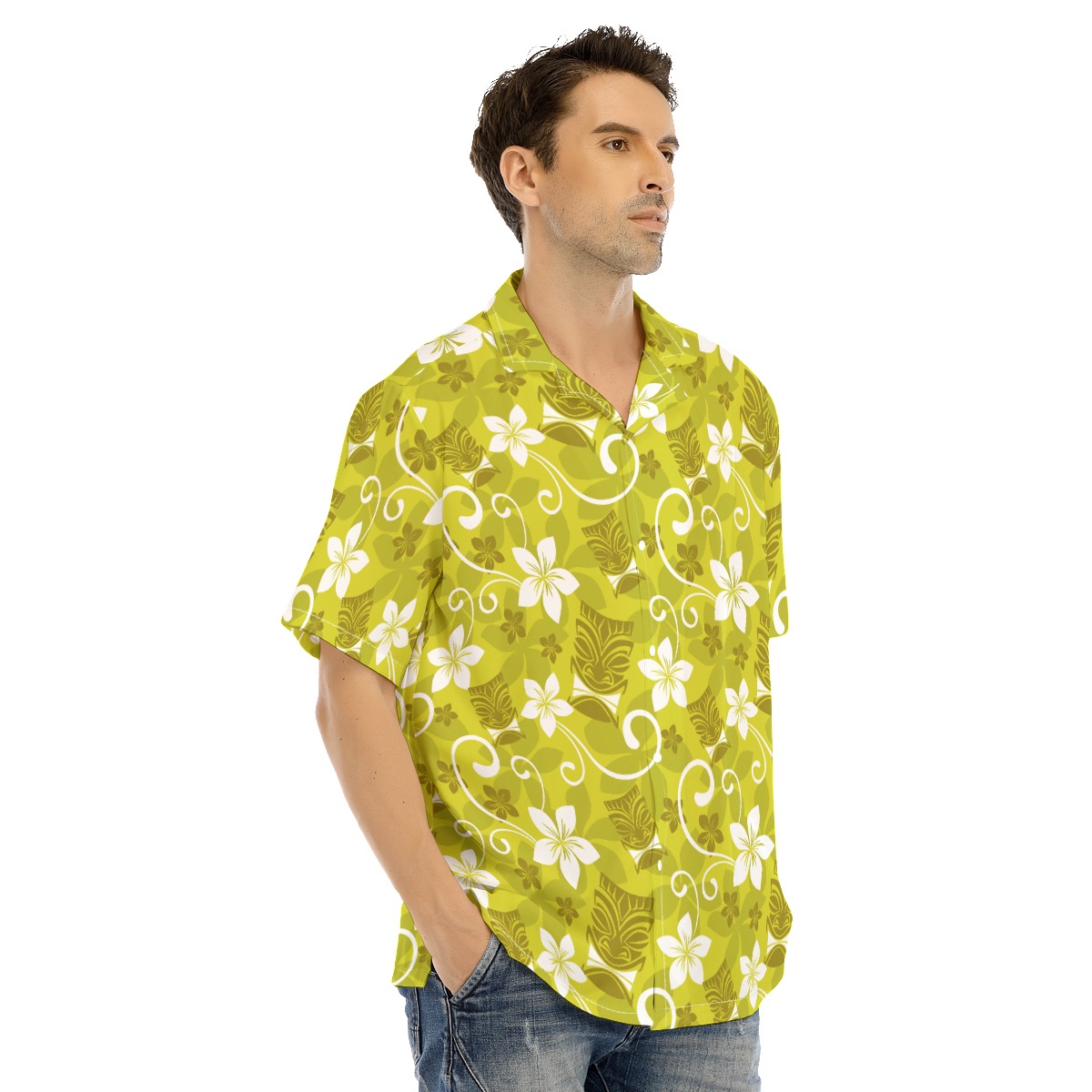 Floral Tiki Hawaiian Shirt For Men