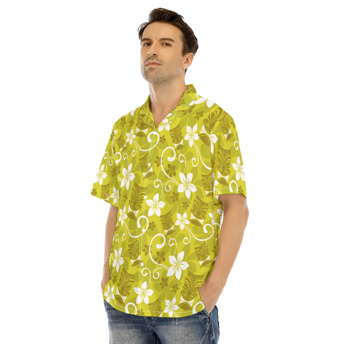 Floral Tiki Hawaiian Shirt For Men