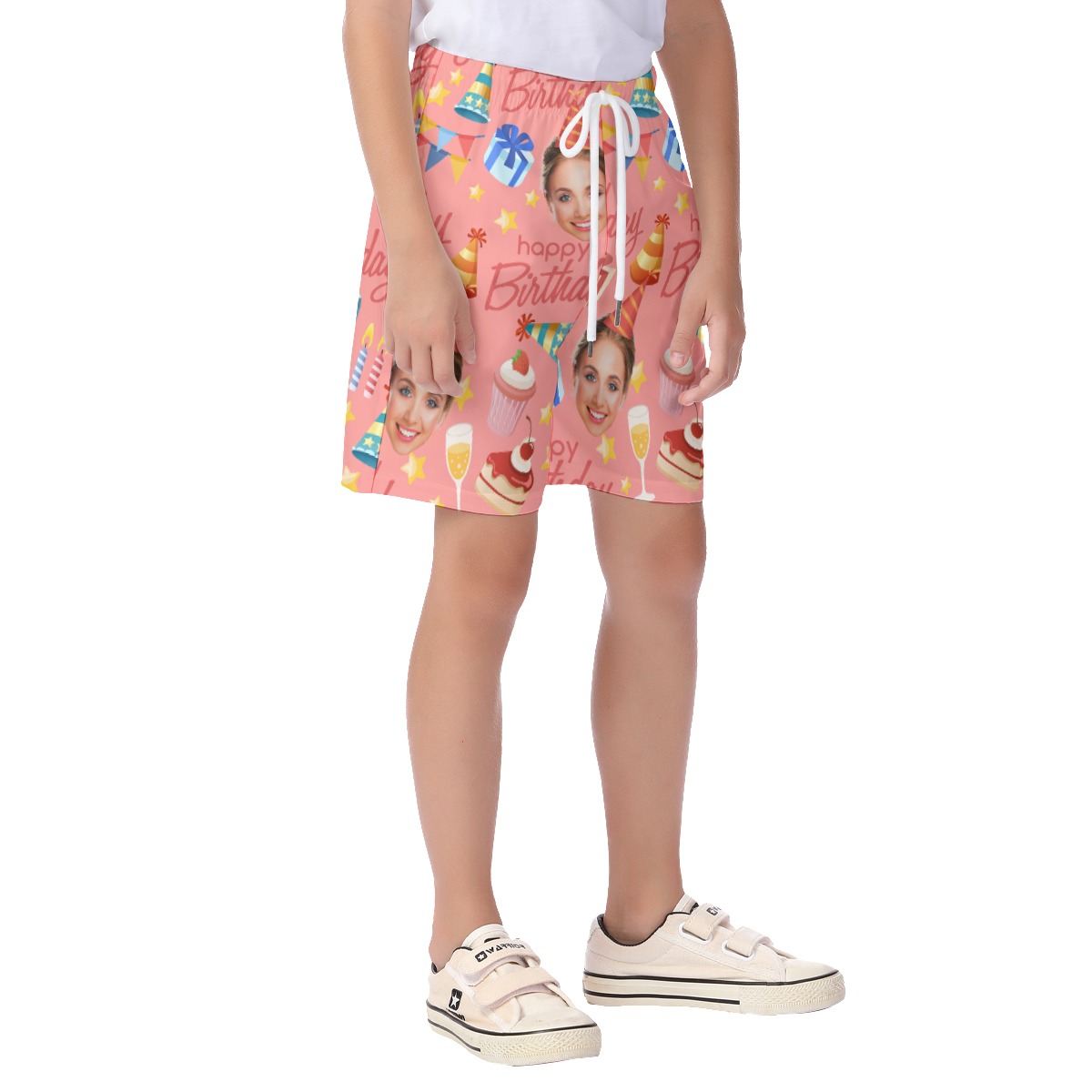 Custom Face Birthday Theme Kid's Hawaiian Shorts