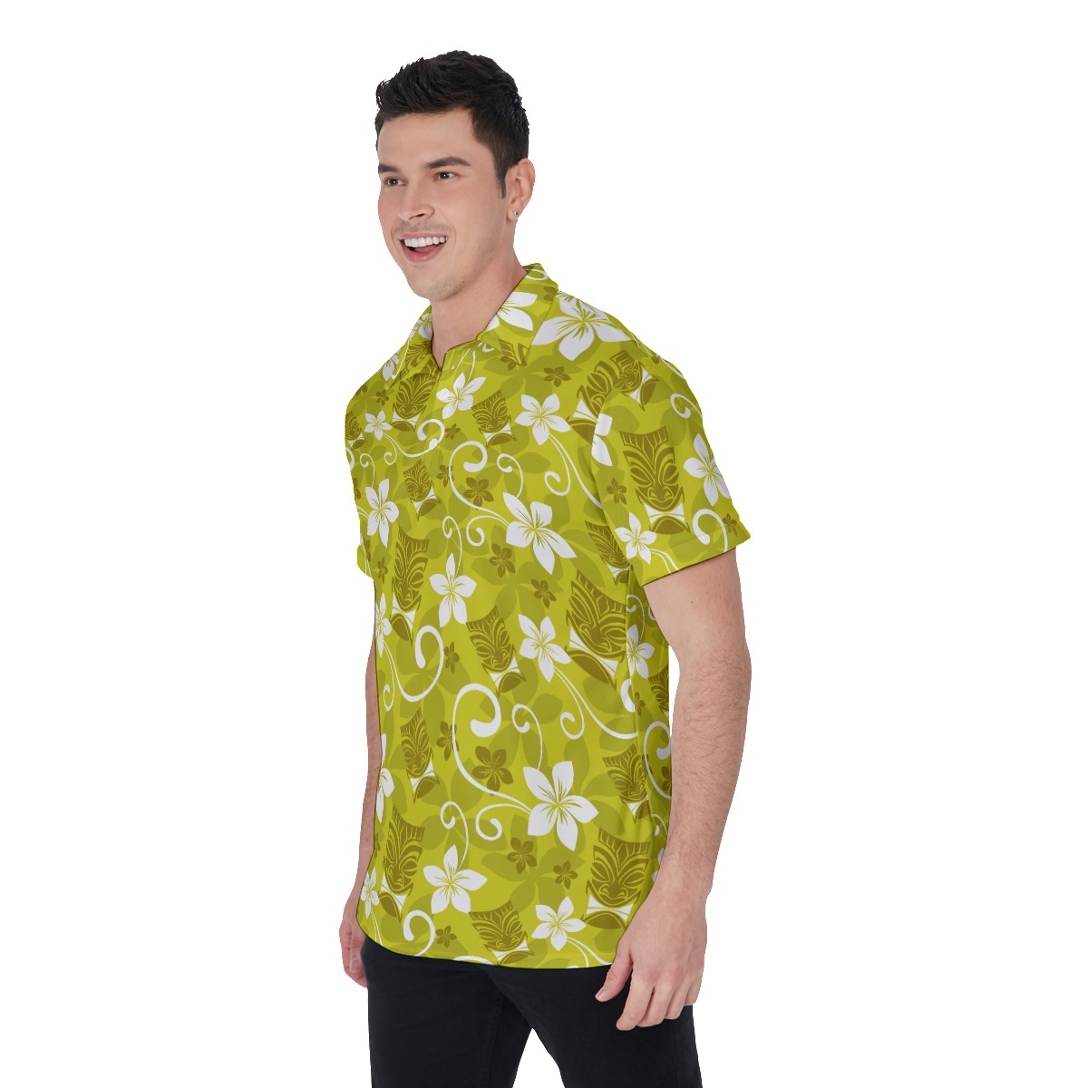 Men's Luau Tiki Polo Hawaiian Shirt