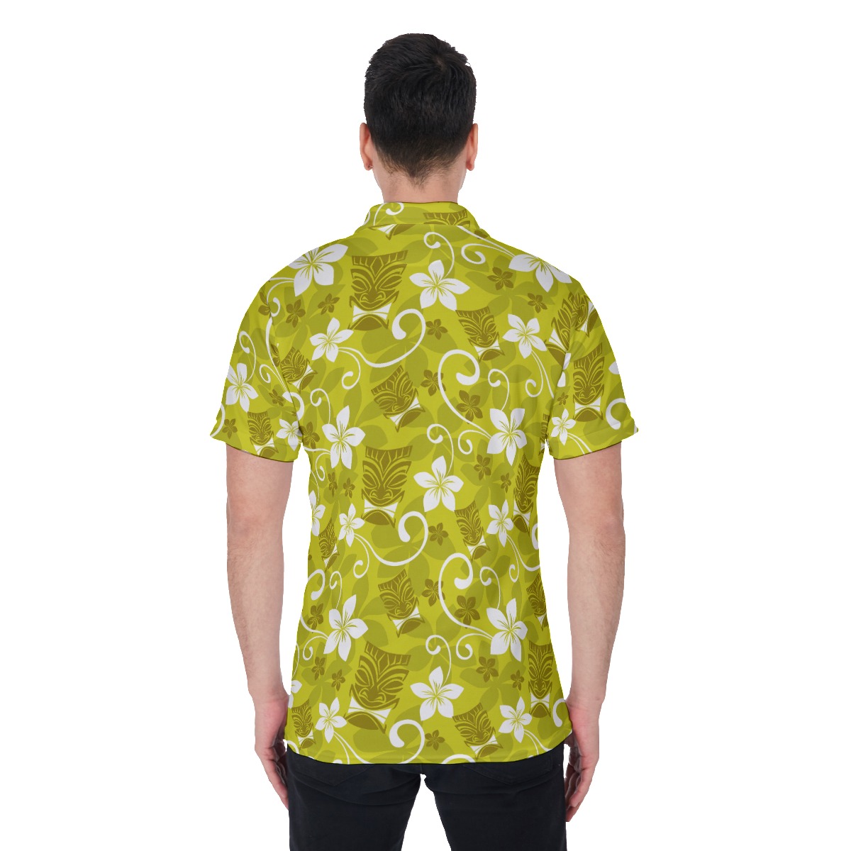 Men's Luau Tiki Polo Hawaiian Shirt