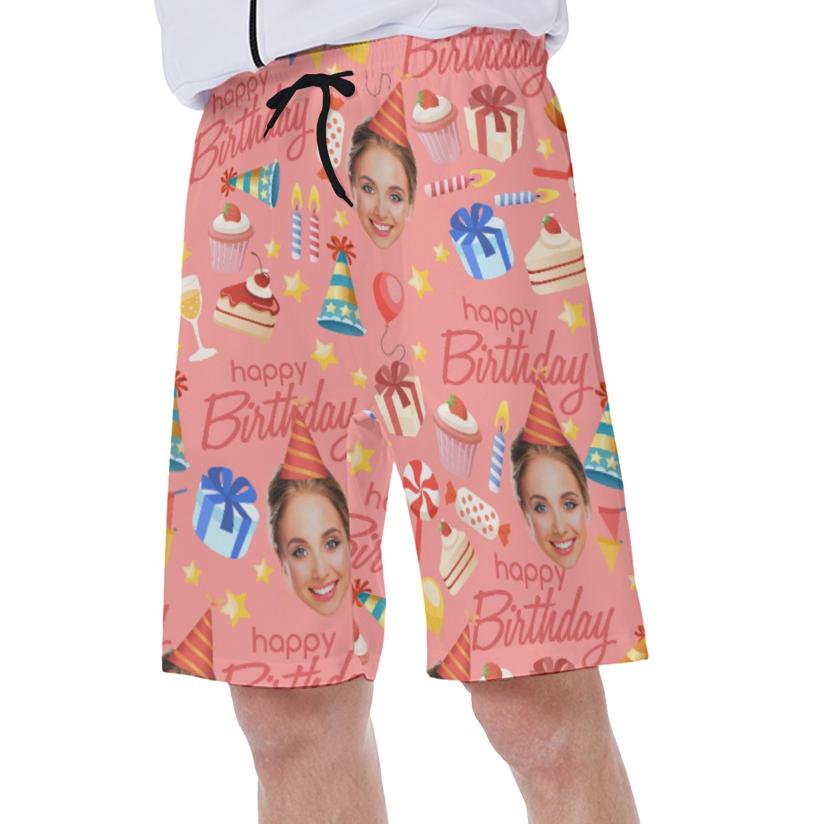 Men's Custom Face Birthday Swim Trunks